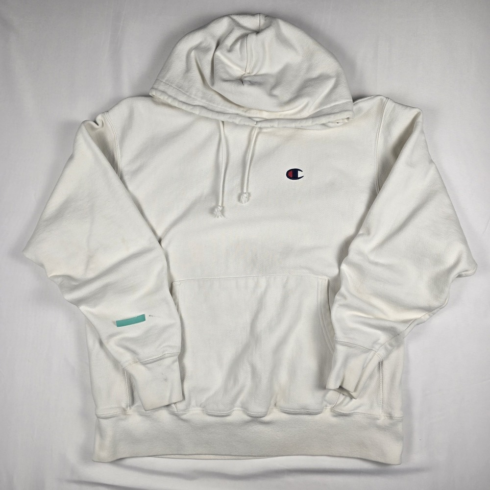 Champion Hoodie Unisex L Reverse Weave‎ Pullover  Classic White